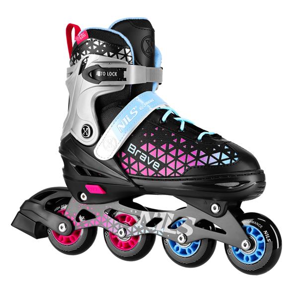 Skrituļslidas / Slidas NH18190A IN-LINE SKATES/HOCKEY ICE SKATES SET 4IN1 BRAVE PINK SIZE L(39-43) NILS EXTREME