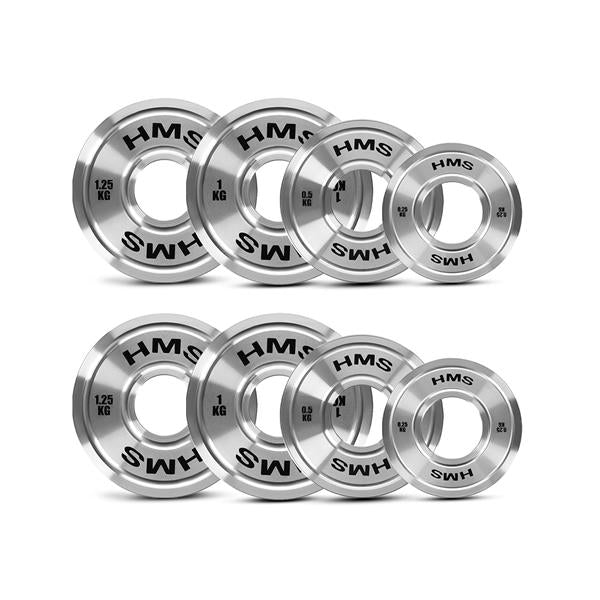 TOS Komplekts Kalibrēts metāls Olimpiskie svaru diski  2 x 0.25 - 1.25 KG (6 KG) HMS