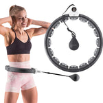 Komplekts HULA HOOP HHW06 BLACK WITH A GRAVITY BALL AND COUNTER HMS + WAIST SUPPORT BR163 BLACK PLUZ SIZE