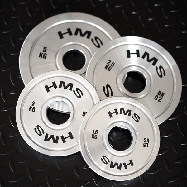 TOS Komplekts Kalibrēts metāls Olimpiskie svaru diski  2 x 1.5 - 5.0 KG (22 KG) HMS