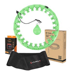 KOMPLEKTS HULA HOOP PLUS IZMĒRS HHW12 ZAĻS AR SVARU HMS + VIDUKĻA ATBALSTS BR163 MELNS