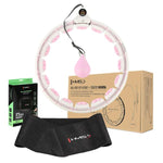 Komplekts HULA HOOP HHW06 PINK WITH A GRAVITY BALL AND COUNTER HMS + WAIST SUPPORT BR163 BLACK PLUZ SIZE