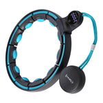 Vingrošanas rinķis ar atsvaru un skaitītāju HHM17 HULA HOP BLACK/TURQUOISE MAGNETIC WITH WEIGHT + COUNTER HMS