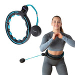 Vingrošanas rinķis ar atsvaru un skaitītāju HHM17 HULA HOP BLACK/TURQUOISE MAGNETIC WITH WEIGHT + COUNTER HMS