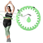 KOMPLEKTS HULA HOOP PLUS IZMĒRS HHW12 ZAĻS AR SVARU HMS + VIDUKĻA ATBALSTS BR163 MELNS