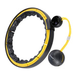 Vingrošanas rinķis ar atsvaru un skaitītāju HHM21 HULA HOP BLACK/YELLOW MAGNETIC WITH WEIGHT + COUNTER HMS