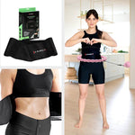 Komplekts HULA HOOP HHW02 LIGHT PINK WITH WEIGHT HMS + WAIST SUPPORT BR163 BLACK PLUZ SIZE