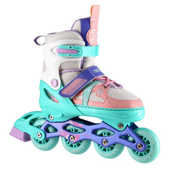 Skrituļslidas NJ1828A WHITE-MINT SIZE S(31-34)  IN-LINE SKATES NILS EXTREME