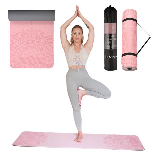 Jogas paklājiņš YM10 YOGA MAT TPE LIGHT PINK HMS
