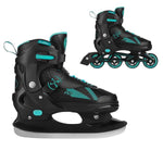 Skrituļslidas/Hokeja slidas NH382 IN-LINE SKATES/HOCKEY ICE SKATES SET 2IN1 ENZO GREEN SIZE XS(28-31) NILS EXTREME