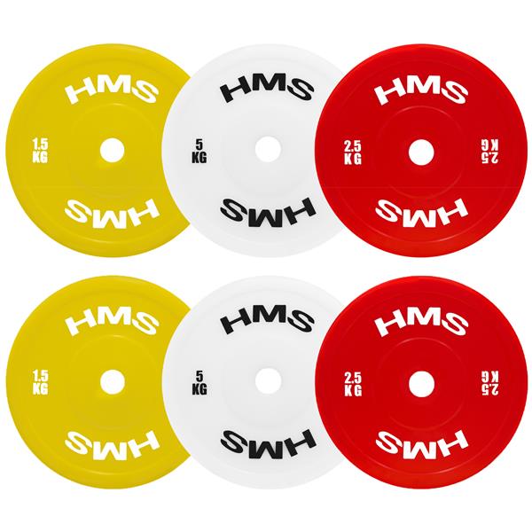 TPP OLIMPISKĀS TEHNISKO SVARA DISKU KOMPLEKTS PE 2 x 1,5 - 5 KG - 18 KG HMS