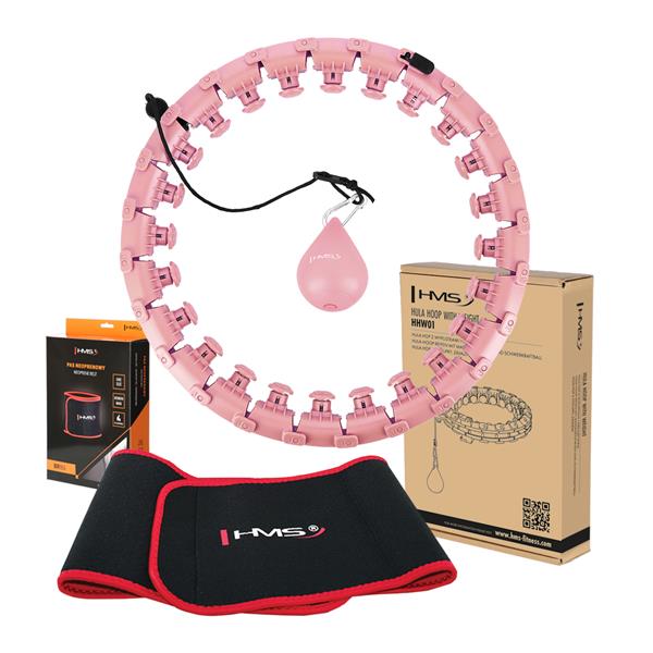 KOMPLEKTS HULA HOOP PLUS IZMĒRS HHW12 ROZĀ AR SVARU HMS + VIDUKĻA ATBALSTS BR163 SARKANS