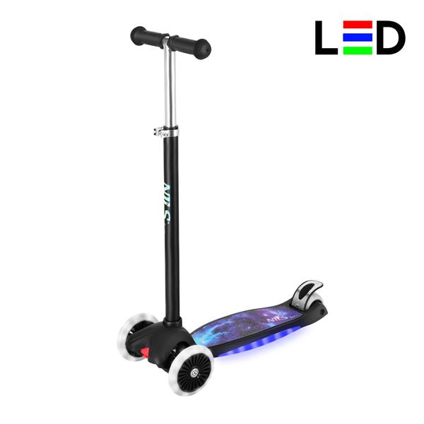 Skrejritenis HLB1310 LED SCOOTER BLACK NILS FUN