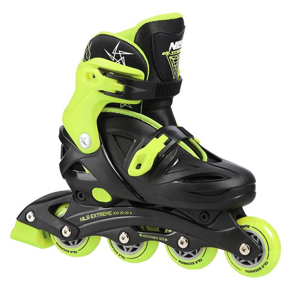Skrituļslidas NJ/NA0321 A BLACK-LIME SIZE S (26-30) IN-LINE SKATES NILS EXTREME