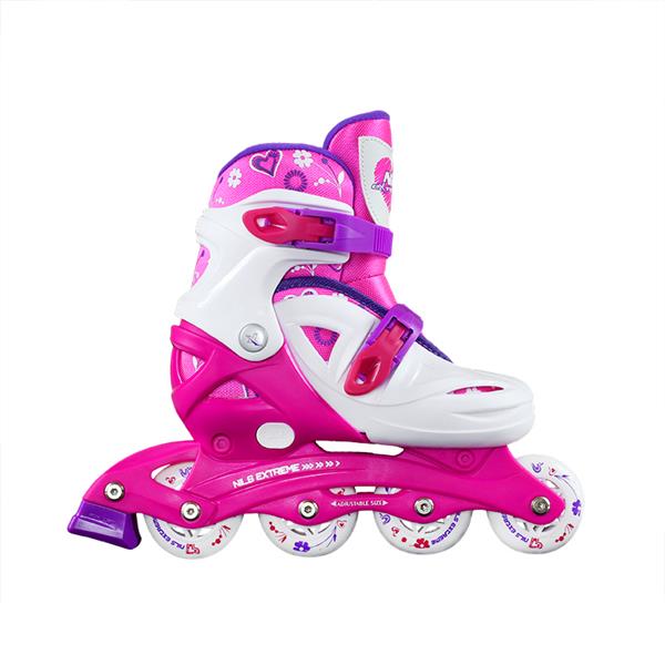 Skrituļslidas NJ/NA0321 A WHITE-PINK SIZE L (36-40) IN-LINE SKATES NILS EXTREME