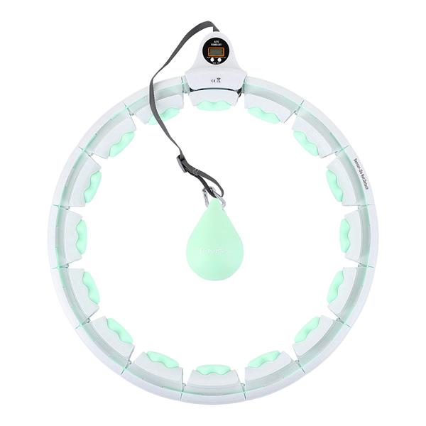 Vingrošanas aplis HHW06 Green HULA HOOP WITH WEIGHT + COUNTER HMS
