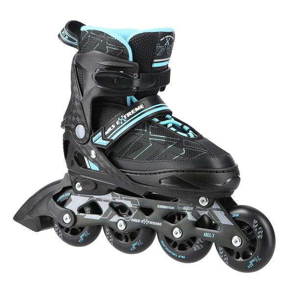 Skrituļslidas NA11002 BLACK / BLUE S (31-34) IN-LINE SKATES NILS EXTREME