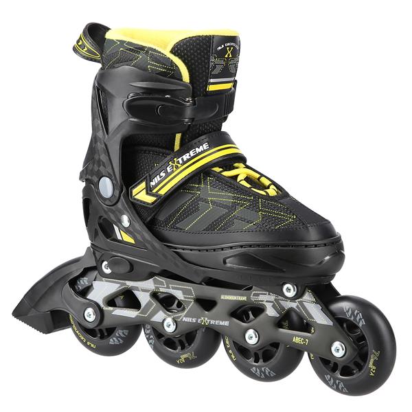 Skrituļslidas NA11002 BLACK / YELLOW L (39-42) IN-LINE NILS EXTREME