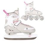 NH18188 A 2IN1 GREY-PINK SIZE L(39-43)  SKRITUĻSLIDAS/HOKEJA SLIDAS