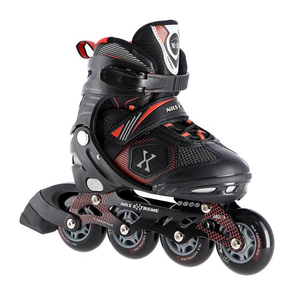 Skrituļslidas NA9080 MELNA / SARKANA izmēra M (35-38) NILS EXTREME