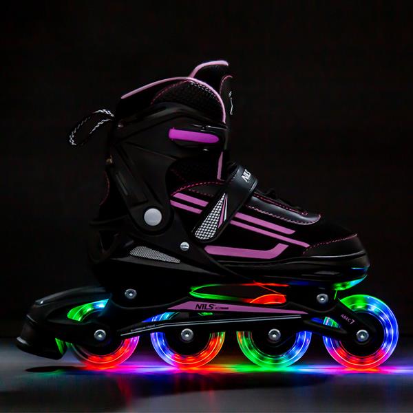 NJ19803A LED PINK SIZE. L(39-42)  IN-LINE Skrituļslidas NILS EXTREME