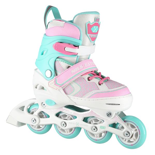 Skrituļslidas NA14198 BALTA TIRKĪZA IZMĒRS M (35-38) IN-LINE SKATES NILS EXTREME