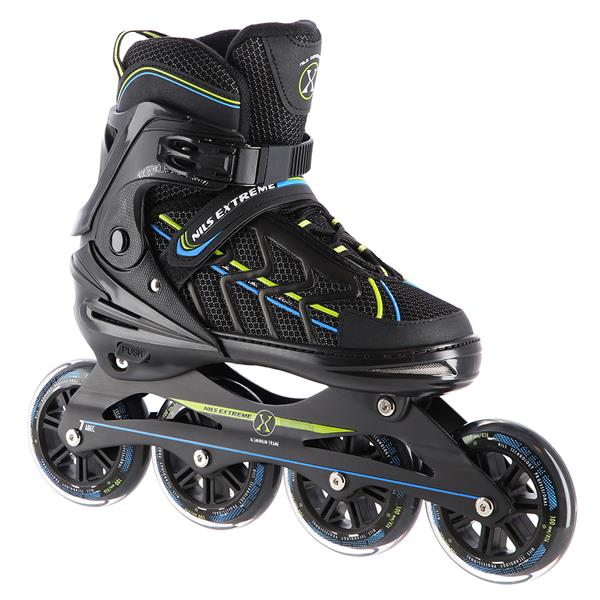 Skrituļslidas NA1128 BLACK-LIME M (35-38) IN-LINE SKATES NILS EXTREME