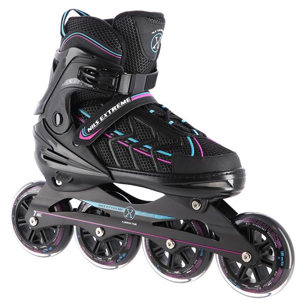 Skrituļslidas NA1128 BLACK-VIOLET L(39-42)  IN-LINE SKATES NILS EXTREME