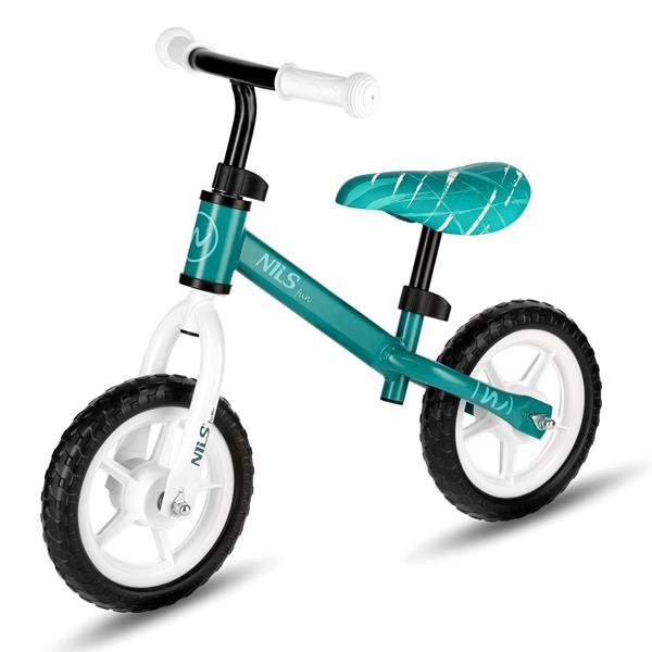 Līdzsvara velosipēds (Skrejritenis) RB134 BALANCE BIKE GREEN WHEEL 10'' NILS FUN