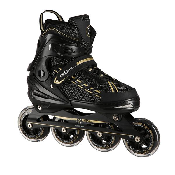 Skrituļslidas NA1128  BLACK-GOLD SIZE L(39-42) IN-LINE SKATES NILS EXTREME