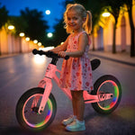 Līdzsvara velosipēds (Skrejritenis) RB901 LED BALANCE BIKE WHEEL 12'' PINK NILS FUN