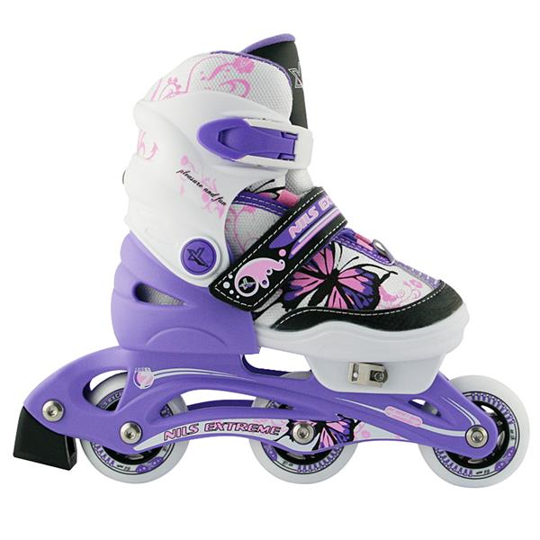 Skrituļslidas NJ9128 A PURPLE SIZE S (30-33) ROLLER-INLINE SKATES NILS