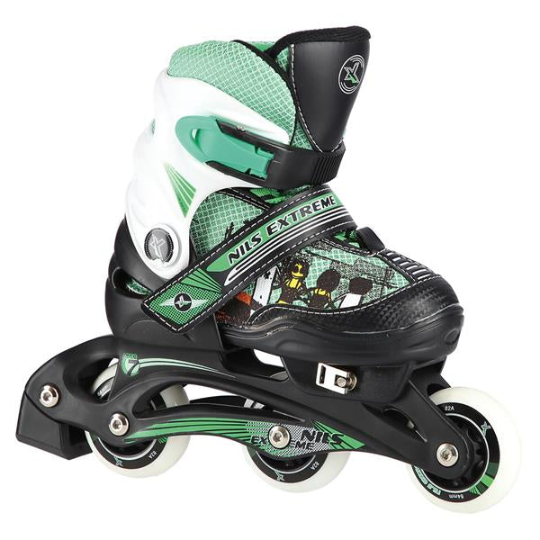 Skrituļslidas NJ9128 A GREEN SIZE XS (26-29) ROLLER-INLINE SKATES NILS