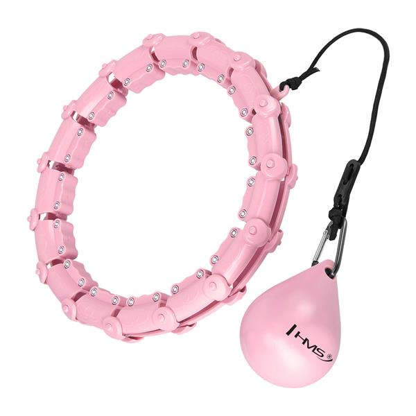 Vingrošanas aplis ar atsvaru HHW02 HULA HOP LIGHT PINK WITH WEIGHT HMS