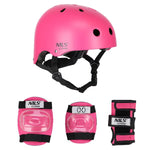 Komplekts MR290+H290 HELMET WITH PROTECTORS SET PINK SIZE M NILS EXTREME
