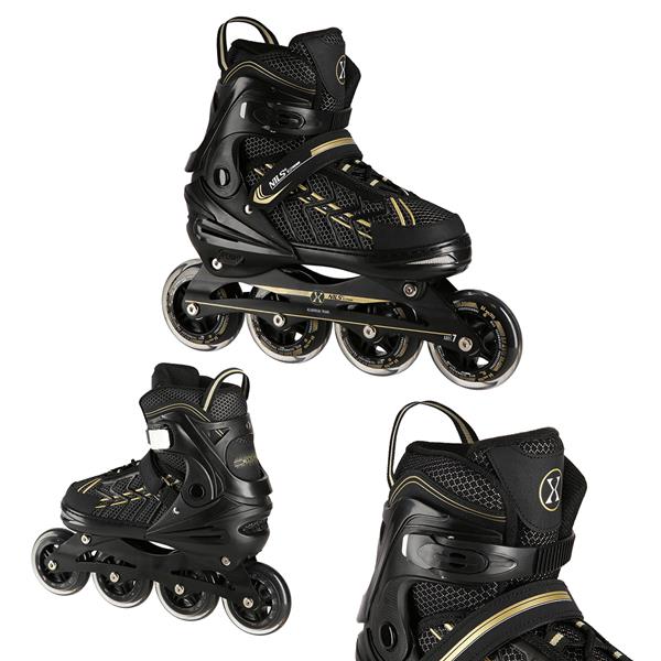 Skrituļslidas NA1128  BLACK-GOLD SIZE L(39-42) IN-LINE SKATES NILS EXTREME