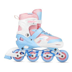 Komplekts NA0189 SET LED IN-LINE SKATES HELMET AND PROTECTORS MOONBEAM WHITE SIZE. L(39-42) NILS EXTREME