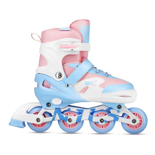 Komplekts NA0189 SET LED IN-LINE SKATES HELMET AND PROTECTORS MOONBEAM WHITE SIZE. L(39-42) NILS EXTREME