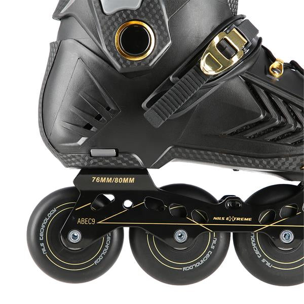 Skrituļslidas NA20002 BLACK-GOLD SIZE 44 SLALOM IN-LINE SKATES NILS EXTREME
