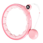 Vingrošanas aplis ar atsvaru FH02 PINK HULA HOOP WITH WEIGHT + COUNTER STOCK