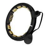 Vingrošanas aplis ar skaitītāju HHM13 NEW HULA HOOP BLACK/GOLD MAGNETIC WITH WEIGHT + COUNTER HMS