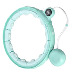 Vingrošanas aplis ar atsvaru FH02 GREEN HULA HOOP WITH WEIGHT + COUNTER STOCK