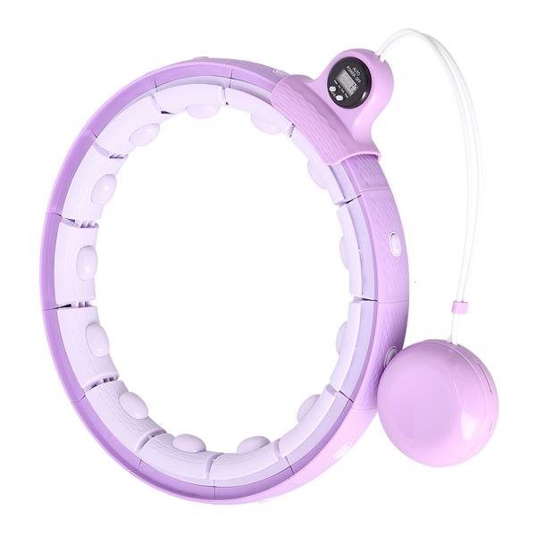 Vingrošanas aplis ar atsvaru FH02 VIOLET HULA HOOP WITH WEIGHT + COUNTER STOCK