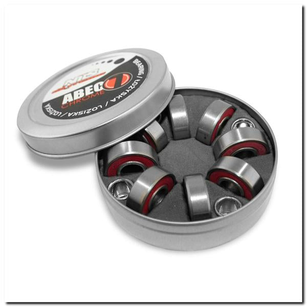Gultņi ABEC7 RS RED CHROME BEARINGS 8 PCS. NILS EXTREME