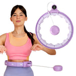 Vingrošanas aplis ar atsvaru FH02 VIOLET HULA HOOP WITH WEIGHT + COUNTER STOCK