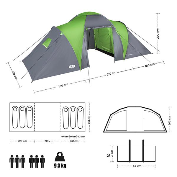 Telts NC6031 CAMPING TENT HIGHLAND NILS CAMP (6 personām)