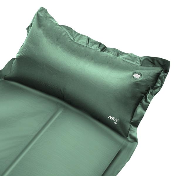 Pašpiepūšamais paklājiņš ar spilvenu NC4008 GREEN SELF-INFLATING MAT NILS CAMP