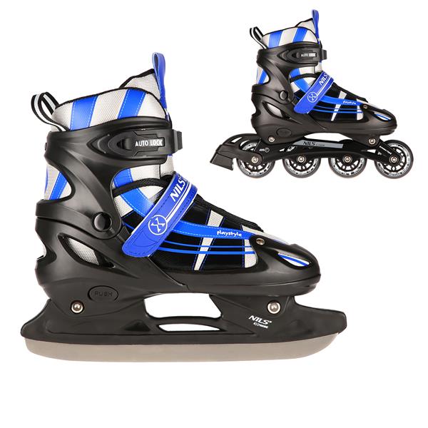 NH18366A 2IN1 DARK-BLUE SIZE L(39-42) Skrituļslidas / Hokeja Slidas