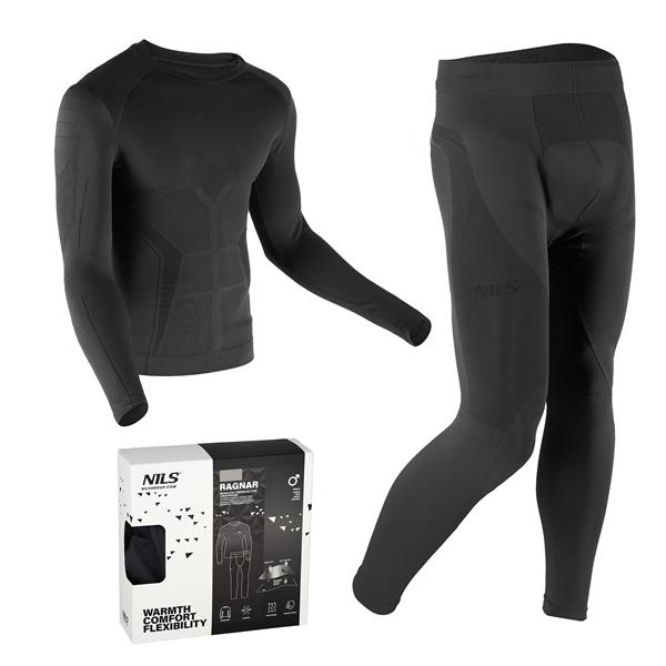 BTZ0060 TERMOAKTĪVĀ APAKŠVEĻA BLACK MEN SET L/XL RAGNAR NILS