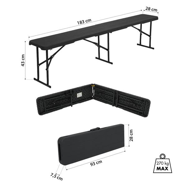 NC3404 SALOKĀMS DĀRZA SOLS 183 CM ANTRACĪTS NILS CAMP